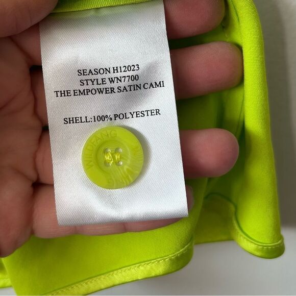 NWT Windfang Tank Top Neon The Empower Satin Cami Adjustable Straps - Picture 7 of 9